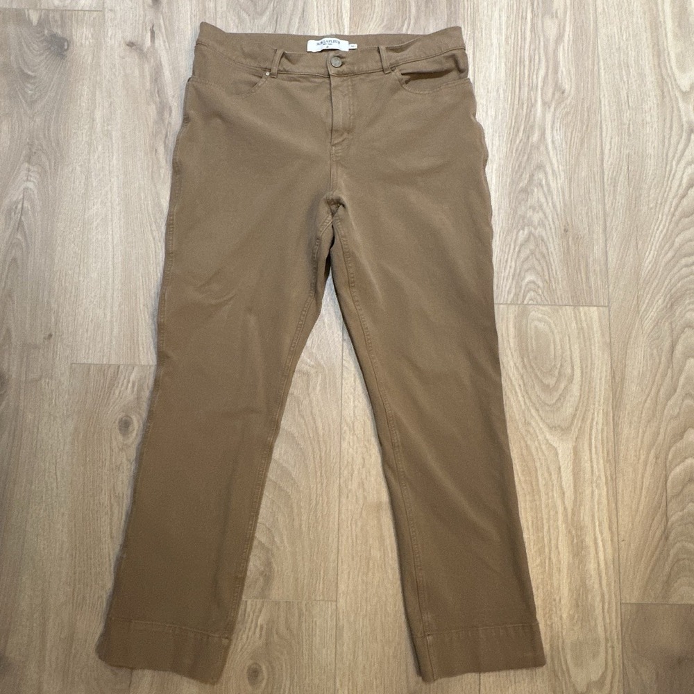 MM Lafleur Better Than Denim Straight Crop Jeans Tan Womens Sz 12 Classic